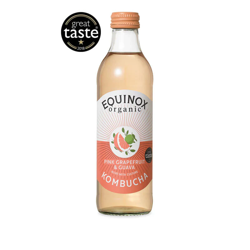 Organic Kombucha Pink Grapefruit Guava – Equinox – 275ml