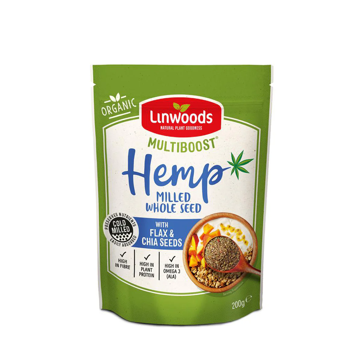 Organic Multiboost Milled Hemp with Flax & Chia Seeds - Linwoods