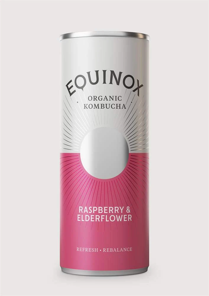Raspberry & Elderflower Kombucha (Can) - Equinox - 250ml