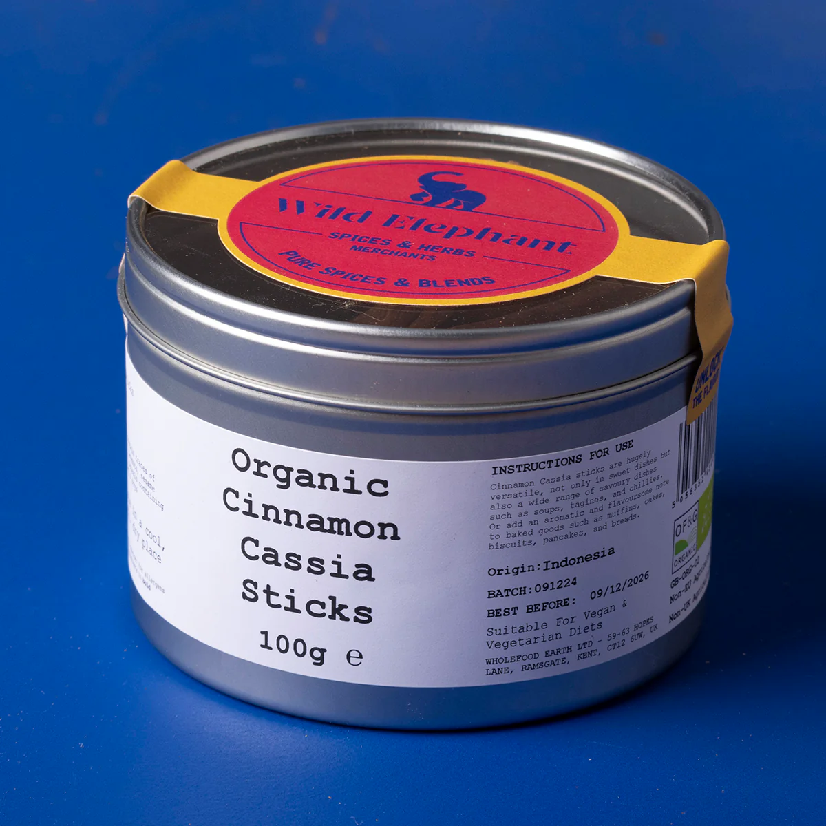 Organic Cinnamon Cassia Sticks - Wild Elephant